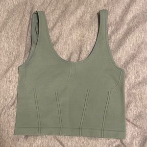 By Together ribbed olive crop top